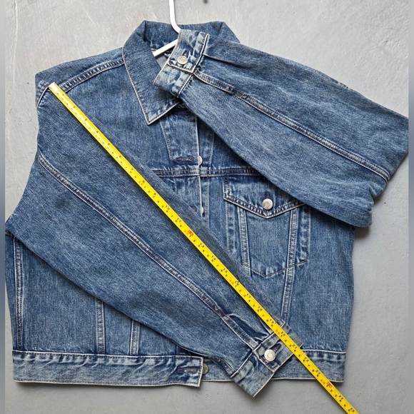 GAP Women's Classic Blue Denim Jean Jacket Sz L petite Nwt Sz Small/ Medium - Picture 11 of 12